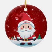 Gekke Kerstman Kerstmis Besrood 🎄🎅🏼 Keramisch Ornament (Achterkant)