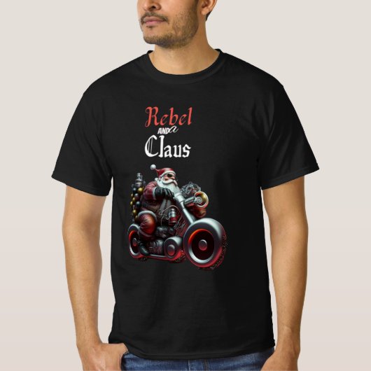 Gekke Kerstman op motor T-shirt (Voorkant)