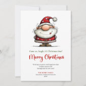 Gekke Kerstman Speelse Moderne Kerstgroet Feestdagenkaart (Voorkant)