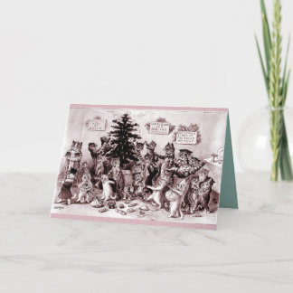 Gekke Kerstmis van het Kat Feestdagen Kaart