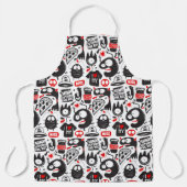 Gekke Keuken: Cartoon Monster Doodle Schort (Voorkant)