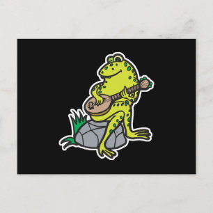 gekke kikker die gitaar speelt briefkaart