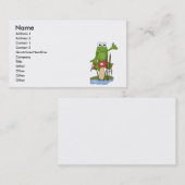 gekke kikker op paddenstoel visitekaartje (Voorkant / Achterkant)