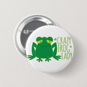 gekke kikkerdame ronde button 5,7 cm (Voorkant /achterkant)