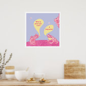 Gekke kikkers Art Print - Roze & maagdenpalm blauw (Keuken)