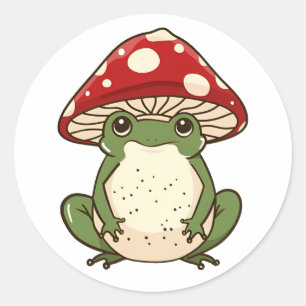 Gekke kikkervlieg agarische paddenstoel ronde sticker