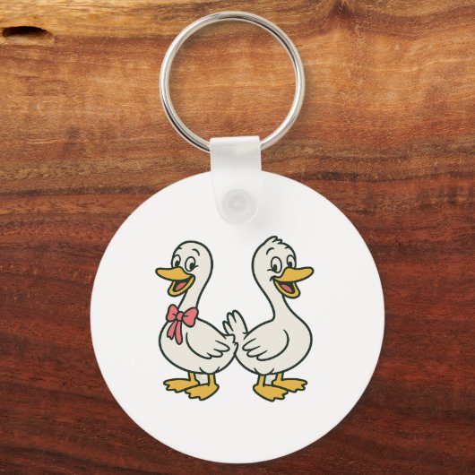 Gekke kinder gans sleutelhanger (Voorkant)