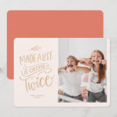 Gekke Kinder kerstfotokaart maakte een lijst Kaart (Voorkant / Achterkant)