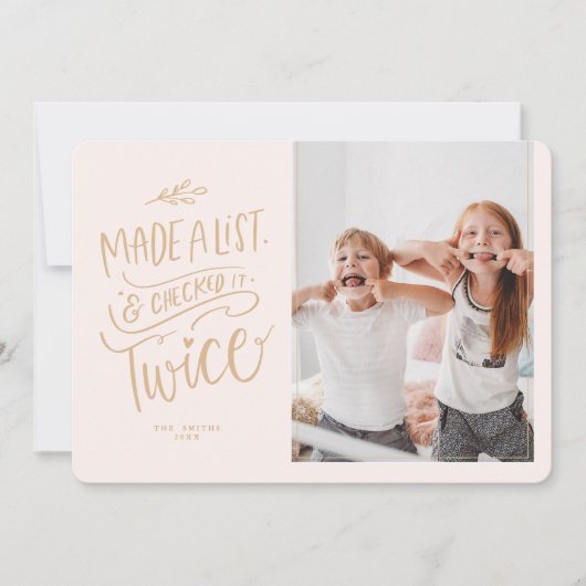 Gekke Kinder kerstfotokaart maakte een lijst Kaart (Voorkant)