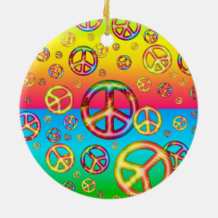 Gekke Kinder kleur-Vrede uit-om Ornament