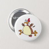 gekke kip cartoon ronde button 5,7 cm (Voorkant /achterkant)