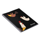 gekke kippen modern boerenmonogram notitieboek (Rechterzijde)