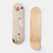 gekke kippen moderne boerderijmonogram persoonlijk skateboard (Voorkant)