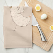 gekke kippen moderne boerderijmonogram theedoek (Quarter Fold)