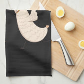 gekke kippen moderne boerenmonogram keuken theedoek (Quarter Fold)