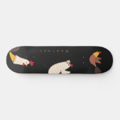 gekke kippen moderne boerenmonogram skateboar persoonlijk skateboard (Horizontaal)