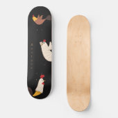 gekke kippen moderne boerenmonogram skateboar persoonlijk skateboard (Voorkant)
