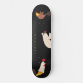gekke kippen moderne boerenmonogram skateboar persoonlijk skateboard (Voorkant)