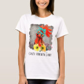 gekke kippendame woord art T-Shirt (Voorkant)