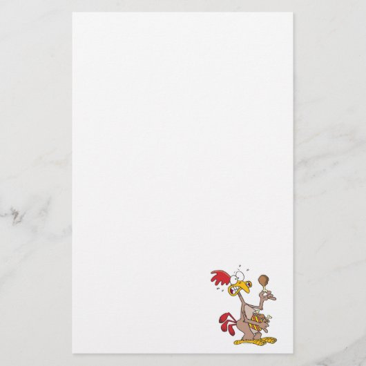 gekke kippenhouder met emmer van kippendrumsticks briefpapier (Voorkant)