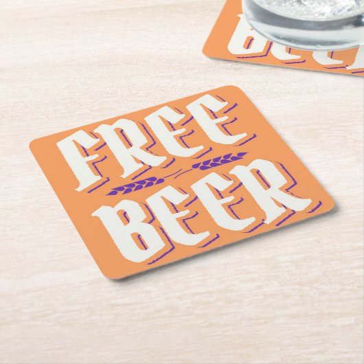 Gekke & Kitschy GRATIS BIER Kartonnen Onderzetters (Schuin)