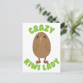 gekke kiwi dame briefkaart (Staand voorkant)