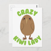 gekke kiwi dame briefkaart (Voorkant / Achterkant)