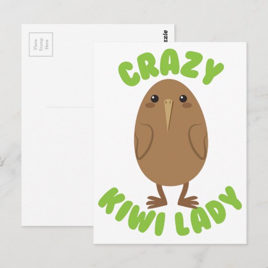 gekke kiwi dame briefkaart (Voorkant / Achterkant)