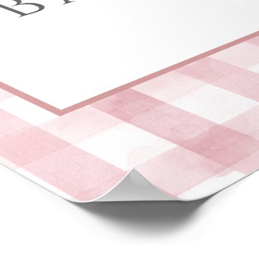 Gekke kleine gans roze Baby shower welkomstbord Poster (Hoek)