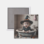 Gekke kleine heks schoon krijgen magneet (Voorkant / Achterkant)