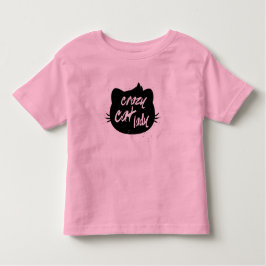 Gekke kleine kattenvrouw kinder shirts