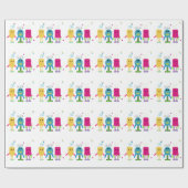 Gekke Kleine Monsters Cadeaupapier (Vlak)