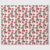 Gekke kleine Penguin Stack | Kerstmis Cadeaupapier (Vlak)