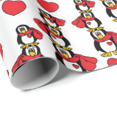 Gekke kleine Penguin Stack | Kerstmis Cadeaupapier (Rol Hoek)