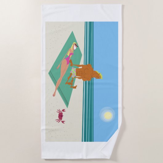 Gekke kleurrijke Cartoon Strandlaken (Voorkant)