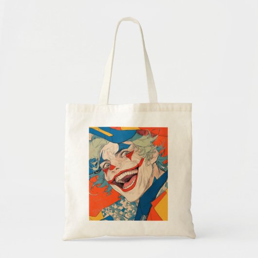 Gekke kleurrijke clown chaos: glimlach alsof je he tote bag (Voorkant)