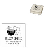 Gekke Klodderwezens met kokosnoot Drink adres Rubberstempel (Gestempeld)