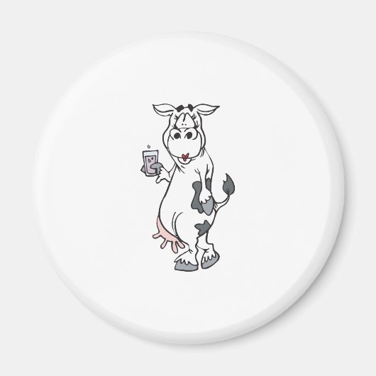 gekke koe drink melk magneet (Voorkant)