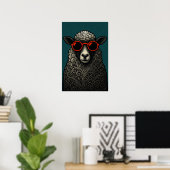 Gekke Koele Krullige Schaap Poster (Thuiskantoor)