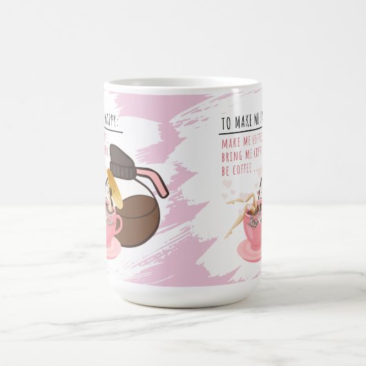 Gekke koffie Mok | Meisje in een Mok Koffie Mok (Center)