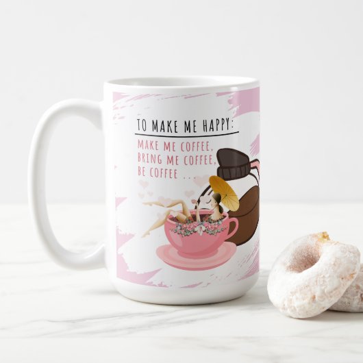 Gekke koffie Mok | Meisje in een Mok Koffie Mok (Met donut)