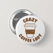 gekke koffieboer ronde button 5,7 cm (Voorkant /achterkant)