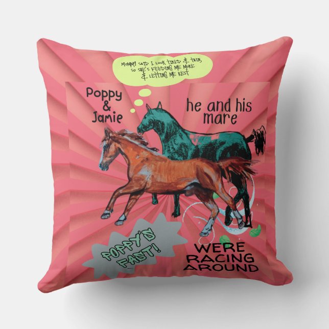 gekke komische stijl paarden kussen (Achterkant)
