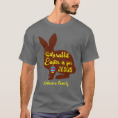 Gekke konijn Pasen is voor Jezus Familienaam toevo T-shirt (Voorkant)