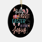 Gekke konijnenbroodrooster is voor Jezus Christeli Keramisch Ornament (Rechts)