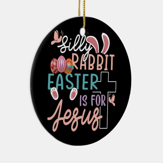 Gekke konijnenbroodrooster is voor Jezus Christeli Keramisch Ornament (Rechts)