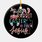 Gekke konijnenbroodrooster is voor Jezus Christeli Keramisch Ornament (Achterkant)