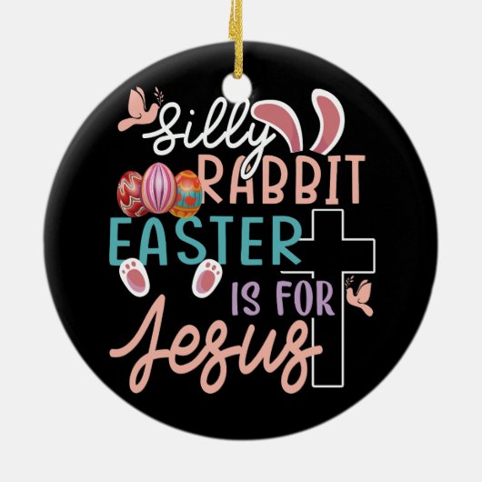 Gekke konijnenbroodrooster is voor Jezus Christeli Keramisch Ornament (Achterkant)