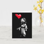 Gekke konijnenbroodrooster is voor Jezus christene Kaart (Gele Bloem)