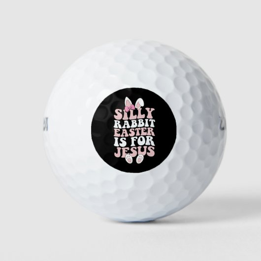 Gekke konijnenPasen is voor Jesus Pasen Groovy Golfballen (Voorkant)
